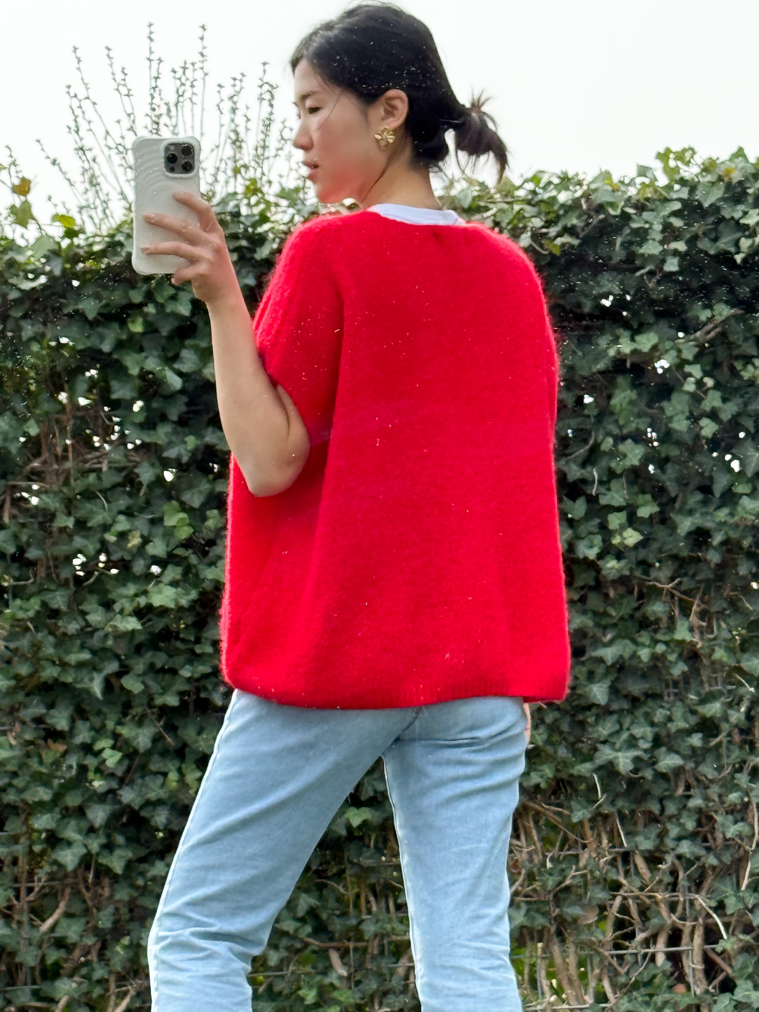 Cherry red Mohair