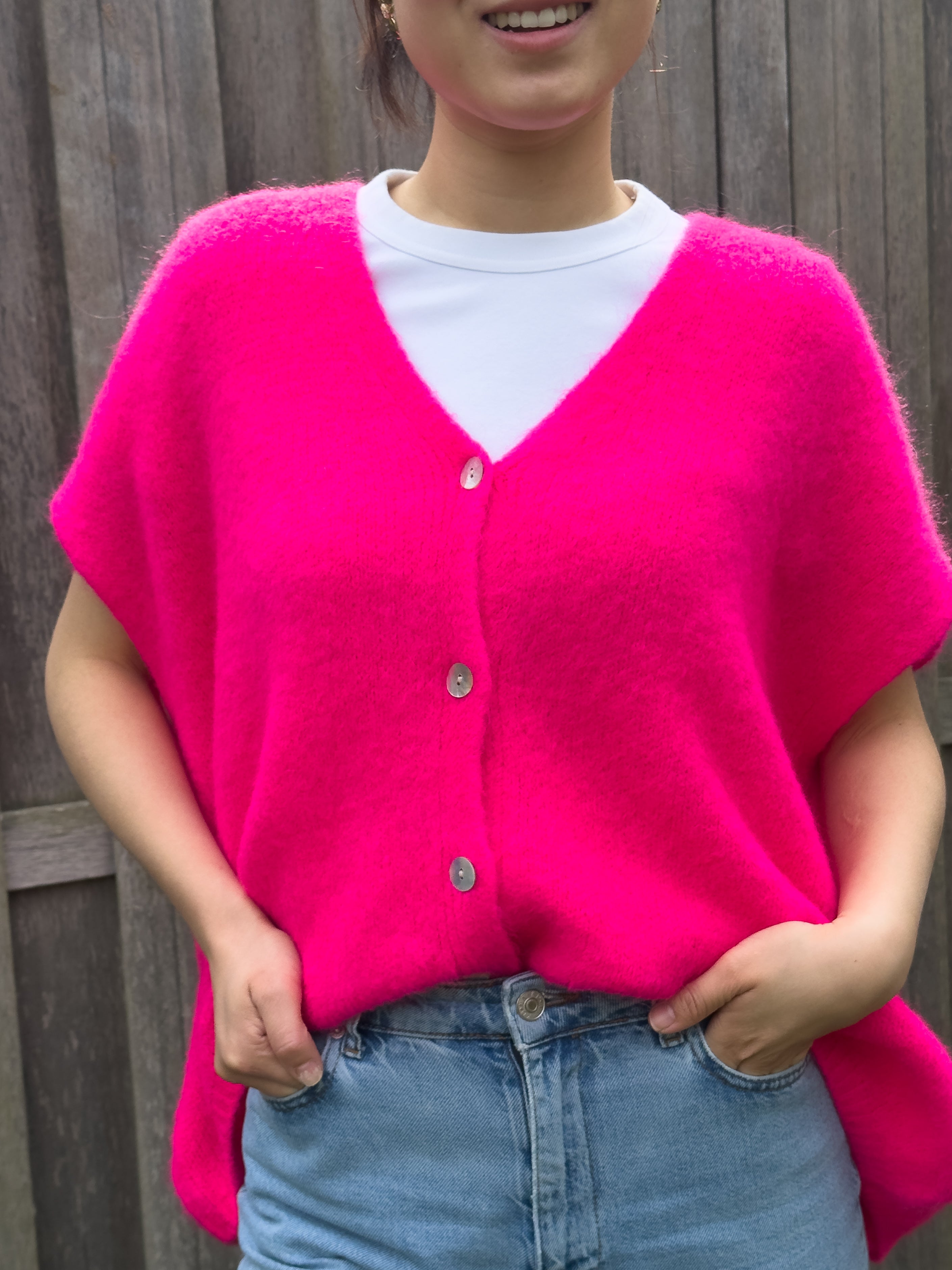 Electric pink Mohair